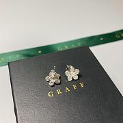 Graff Wild Flower Petite Pave Diamond Stud Earrings White/ Rose Gold - 6