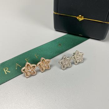 Graff Wild Flower Diamond Stud Earrings White/ Rose Gold