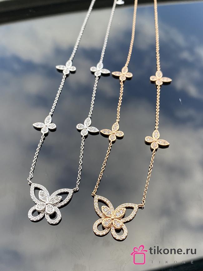 Graff Multi Butterfly Silhouette Diamond Pendant White/ Rose Gold - 1