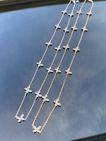 Graff Pave Butterfly Diamond Petite Necklace White/ Rose Gold