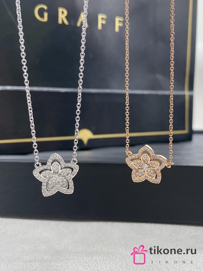 Graff Wild Flower Large Diamond Pendant White/ Rose Gold - 1