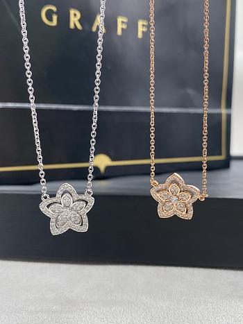 Graff Wild Flower Large Diamond Pendant White/ Rose Gold