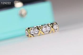 Tiffany Ring in Platinum and Yellow Gold with Diamonds