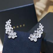 Graff Wild Flower Diamond Ear Climber Earrings White Gold - 1