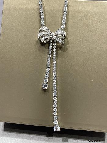 Graff Tilda’s Bow Double Strand Round Diamond Necklace White Gold