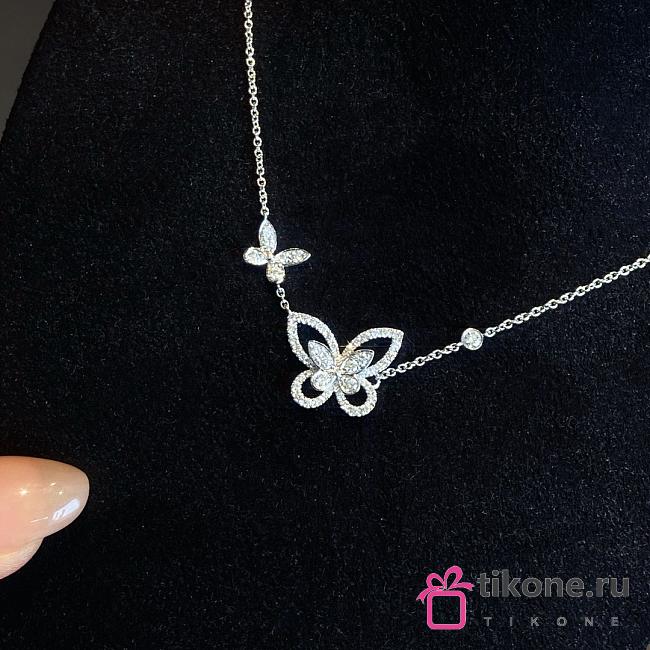 Graff Double Butterfly Silhouette Diamond Pendant White Gold - 1