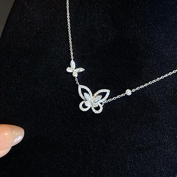 Graff Double Butterfly Silhouette Diamond Pendant White Gold