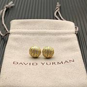 David Yurman Sculpted Cable Stud Earrings 18K Yellow/ White Gold with Diamonds 14mm - 2