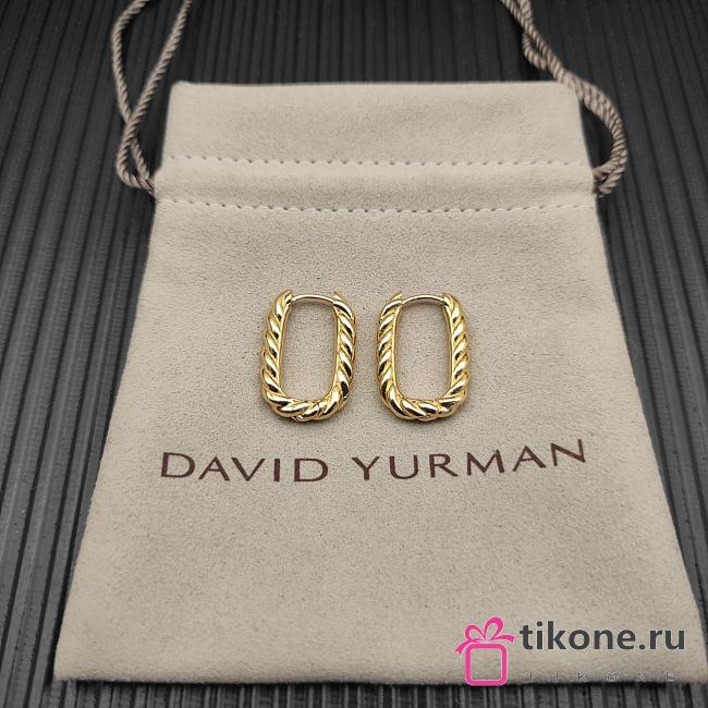 David Yurman DY Madison Cable Hoop Earrings in 18K Yellow/ White Gold 24.3mm  - 1