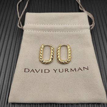 David Yurman DY Madison Cable Hoop Earrings in 18K Yellow/ White Gold 24.3mm 