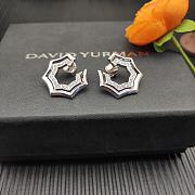 David Yurman Zig Zag Stax Two Row Hoop Earrings Yellow/ White Gold with Diamonds 27mm - 2