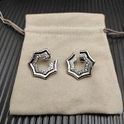 David Yurman Zig Zag Stax Two Row Hoop Earrings Yellow/ White Gold with Diamonds 27mm - 6