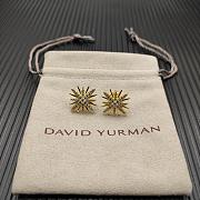 David Yurman Starburst Stud Earrings 18K Yellow/ White Gold with Diamonds 19mm - 1