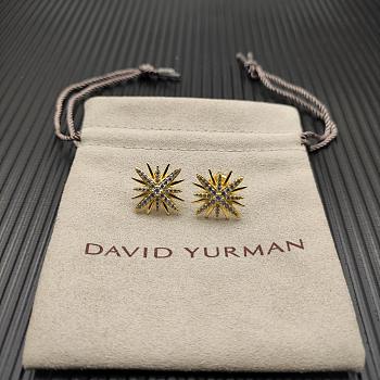 David Yurman Starburst Stud Earrings 18K Yellow/ White Gold with Diamonds 19mm