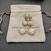David Yurman Starburst Triple Drop Earrings 18K Yellow/ White Gold with Diamonds 51mm - 4