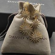 David Yurman Starburst Triple Drop Earrings 18K Yellow/ White Gold with Diamonds 51mm - 3