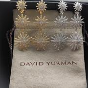 David Yurman Starburst Triple Drop Earrings 18K Yellow/ White Gold with Diamonds 51mm - 2