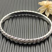 David Yurman Sculpted Cable Bangle Bracelet 18K White Gold with Diamonds 6.2mm - 4
