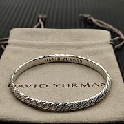 David Yurman Sculpted Cable Bangle Bracelet 18K White Gold with Diamonds 6.2mm - 3