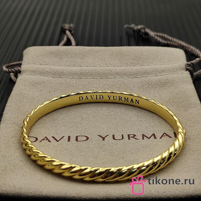 David Yurman Sculpted Cable Bangle Bracelet 18K Yellow Gold 6.2mm - 1