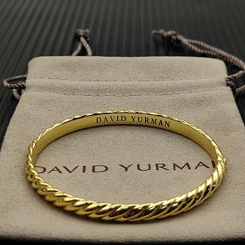 David Yurman Sculpted Cable Bangle Bracelet 18K Yellow Gold 6.2mm