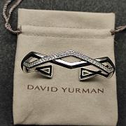 David Yurman Zig Zag Stax Cuff Bracelet 18K Yellow/ White Gold with Diamonds 13mm - 1