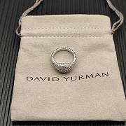David Yurman Sculpted Cable Pinky Ring 18K White Gold with Diamonds 13mm - 1