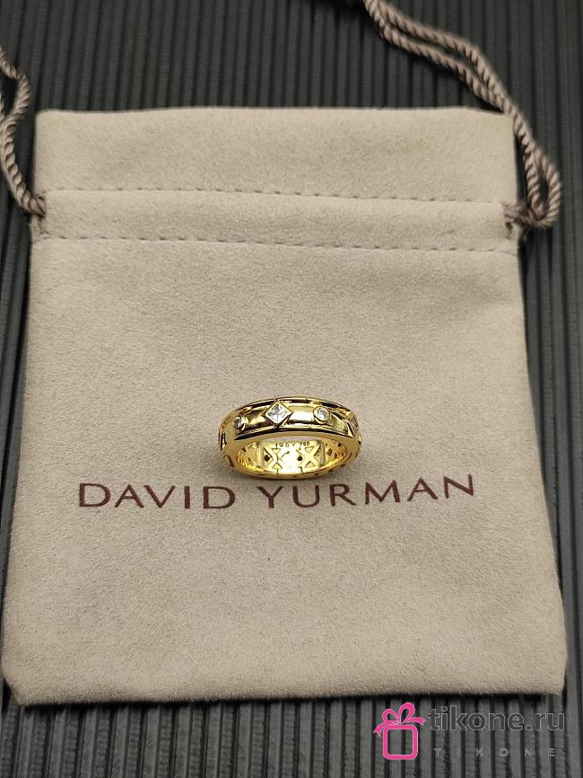 David Yurman Modern Renaissance Band Ring 18K Yellow Gold with Diamonds 6.6mm - 1