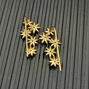 David Yurman Starburst Climber Earrings 18K Yellow/ White Gold with Diamonds 23mm - 4