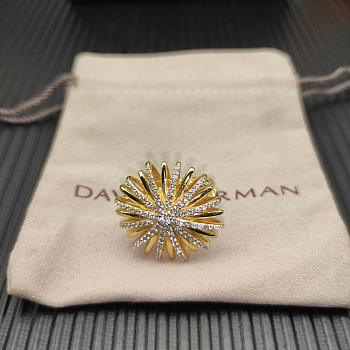 David Yurman Starburst Ring 18K Yellow/ White Gold with Diamonds 20mm