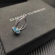 David Yurman Cable Wrap Ring Sterling Silver with Blue Topaz and Diamonds 11mm - 5
