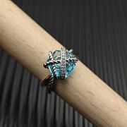 David Yurman Cable Wrap Ring Sterling Silver with Blue Topaz and Diamonds 11mm - 4