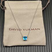 David Yurman Petite Chatelaine Pendant Necklace Sterling Silver with Blue Topaz and Diamonds 9mm - 1