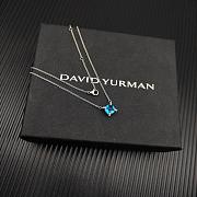 David Yurman Petite Chatelaine Pendant Necklace Sterling Silver with Blue Topaz and Diamonds 9mm - 3