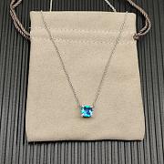 David Yurman Petite Chatelaine Pendant Necklace Sterling Silver with Blue Topaz and Diamonds 9mm - 6