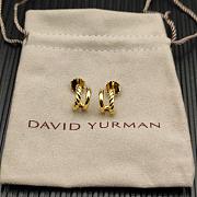 David Yurman DY Mercer Double Hoop Huggie Earrings 18K Yellow Gold 13.5mm - 1