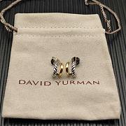 David Yurman DY Mercer Double Hoop Huggie Earrings Sterling Silver with 18K Yellow Gold 13.5mm - 1