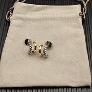 David Yurman DY Mercer Double Hoop Huggie Earrings Sterling Silver with 18K Yellow Gold 13.5mm - 4