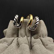 David Yurman DY Mercer Double Hoop Huggie Earrings Sterling Silver with 18K Yellow Gold 13.5mm - 6