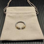 David Yurman Petite Helena Open Ring Sterling Silver with 18K Yellow Gold and Diamonds 2.5mm - 2
