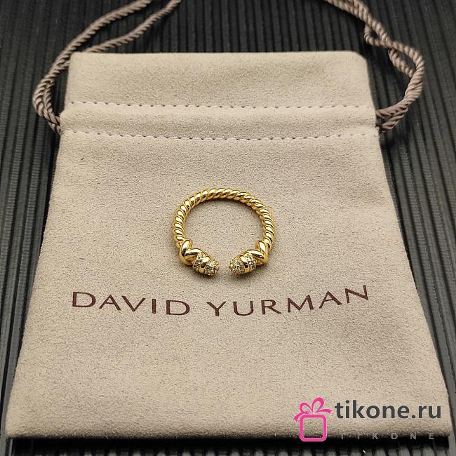 David Yurman Petite Helena Open Ring 18K Yellow Gold with Diamonds 2.5mm - 1
