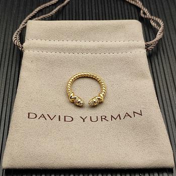 David Yurman Petite Helena Open Ring 18K Yellow Gold with Diamonds 2.5mm