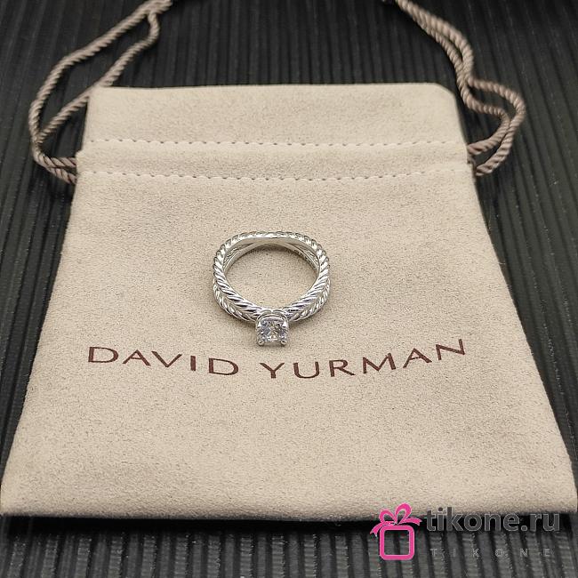 David Yurman DY Crossover Cable Engagement Ring Platinum Round Brilliant Cut - 1
