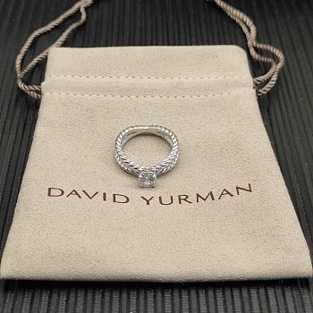 David Yurman DY Crossover Cable Engagement Ring Platinum Round Brilliant Cut