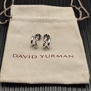 David Yurman DY Mercer Double Hoop Huggie Earrings Sterling Silver 13.5mm - 1