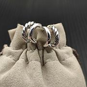 David Yurman DY Mercer Double Hoop Huggie Earrings Sterling Silver 13.5mm - 6