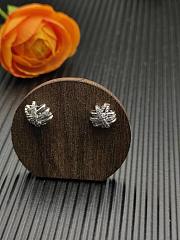 David Yurman Crossover Stud Earrings Sterling Silver with Diamonds 11mm - 6