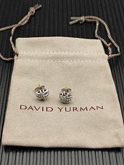 David Yurman Crossover Stud Earrings Sterling Silver with Diamonds 11mm - 2