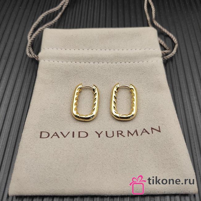 David Yurman DY Madison Smooth Hoop Earrings 18K Yellow/ White Gold 24.3mm - 1