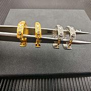 David Yurman Modern Renaissance Huggie Hoop Earrings 18K Yellow/ White Gold with Diamonds 12.3mm - 3
